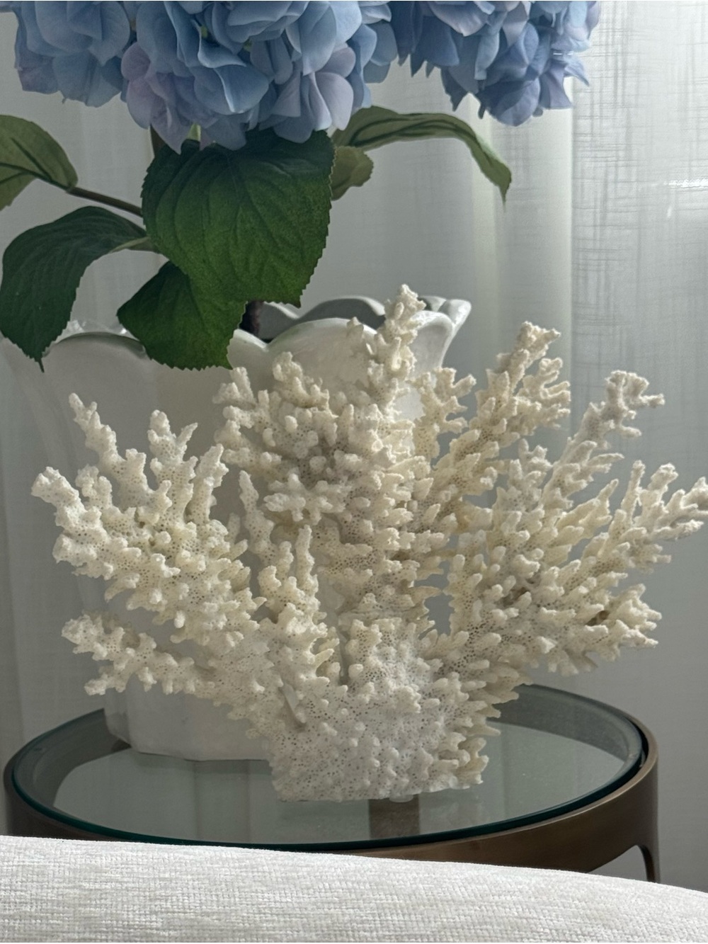 Pottery Barn White Resin Coral Accent Piece ~ Coastal Home Decor